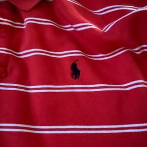 Ralph Lauren Orange Polo with White Stripes
